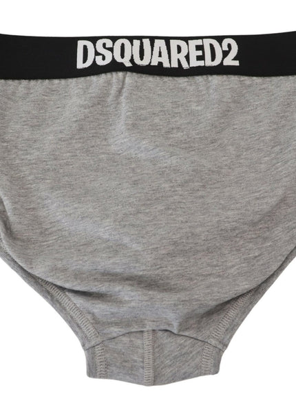 Dsquared² Elegant Gray Cotton Stretch Briefs