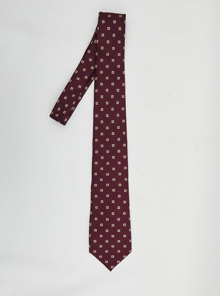 Saint Laurent Wide Tie In Square Silk Twill S Bordeaux