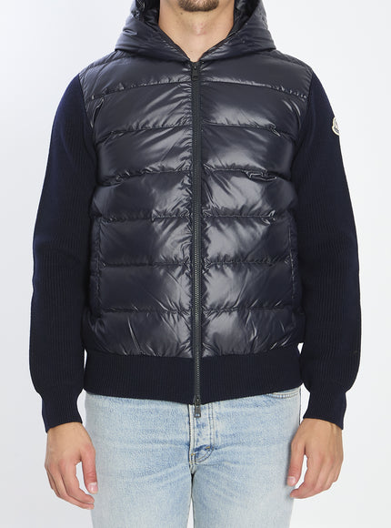 Moncler Shiny Padded Cardigan Blue