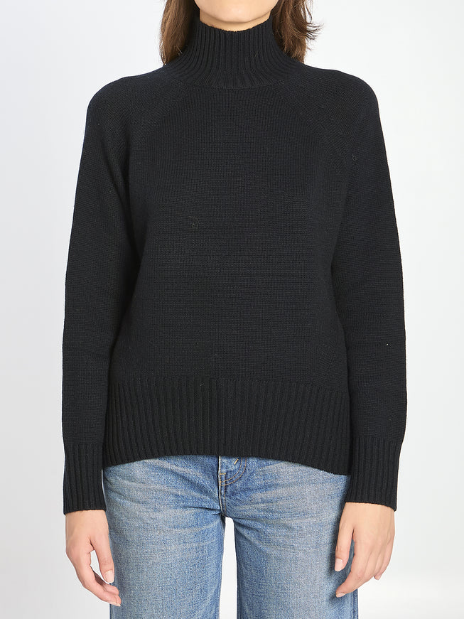 Allude Turtleneck In Wool And Cashmere Black
