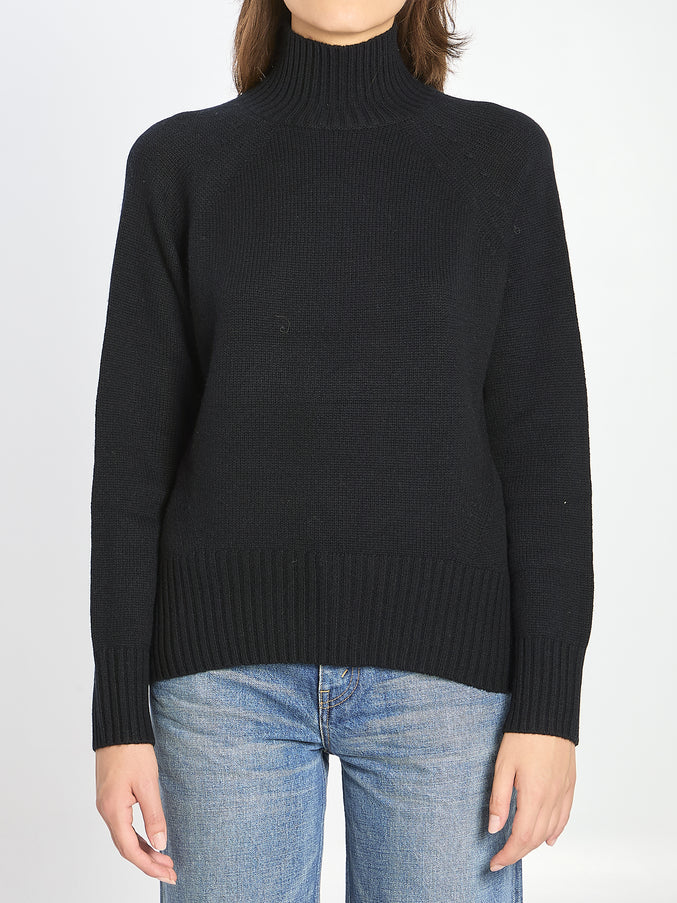 Allude Turtleneck In Wool And Cashmere Black