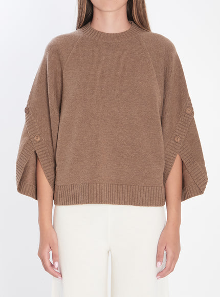 Max Mara Sweater In Wool And Cashmere Beige