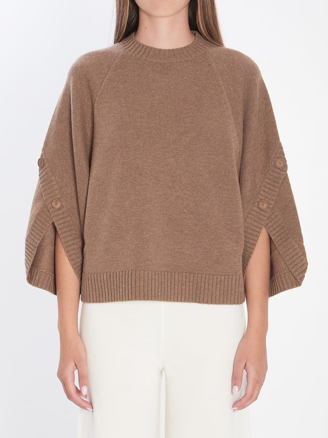 Max Mara Sweater In Wool And Cashmere Beige