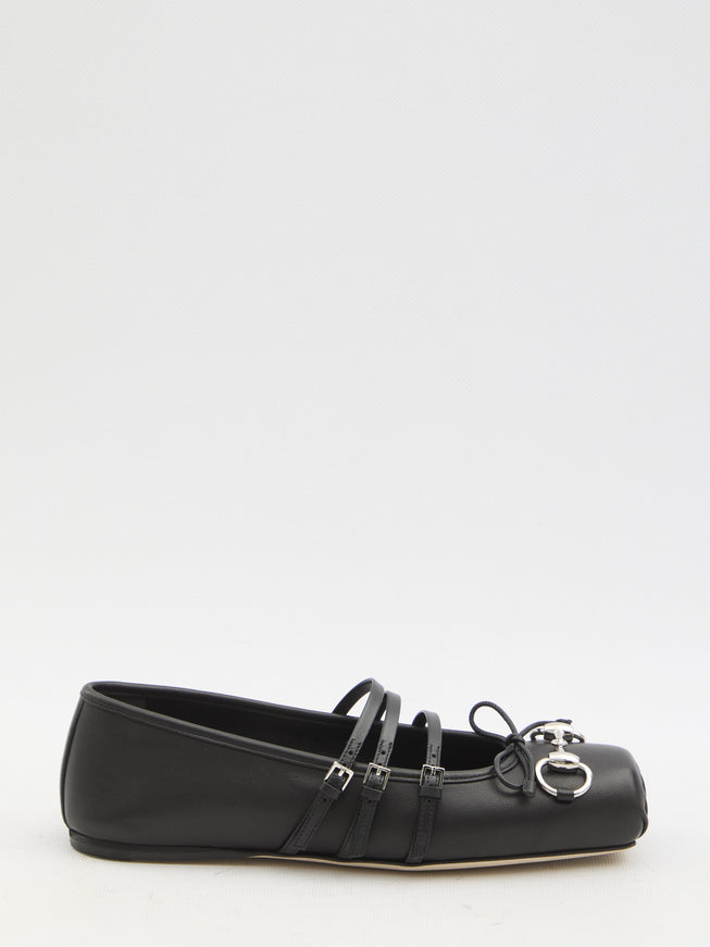 Gucci Horsebit Ballet Flats Black