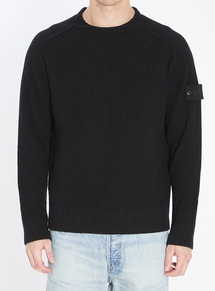 Stone Island Ghost Piece Crawneck Sweater Black