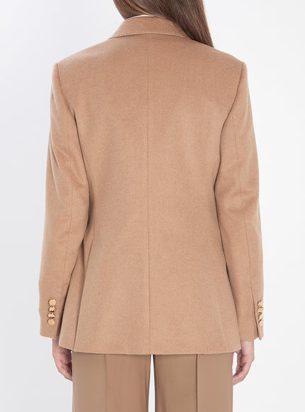 Max Mara Double-breasted Blazer In Camel