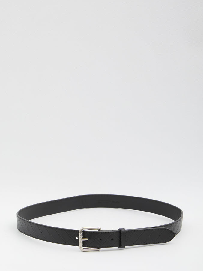 Bottega Veneta Black Leather Belt Black