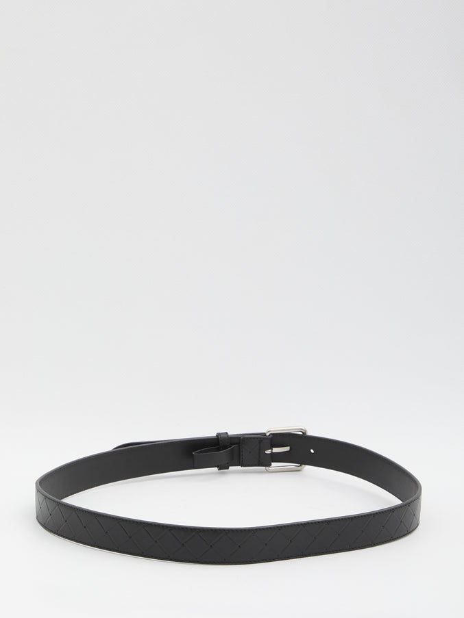 Bottega Veneta Black Leather Belt