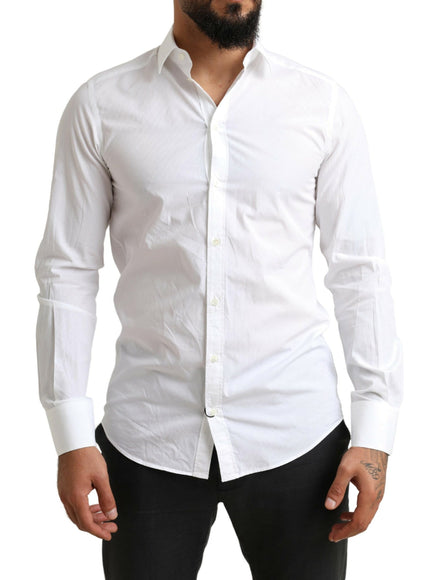 Dolce & Gabbana Elegant White Cotton Martini Dress Shirt