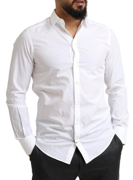 Dolce & Gabbana Elegant White Cotton Martini Dress Shirt