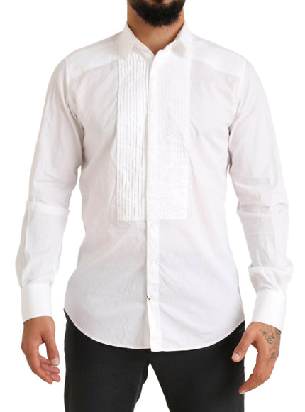 Dolce & Gabbana Elegant White Slim Fit Cotton Dress Shirt