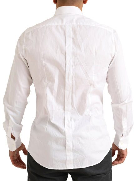 Dolce & Gabbana Elegant White Slim Fit Cotton Dress Shirt