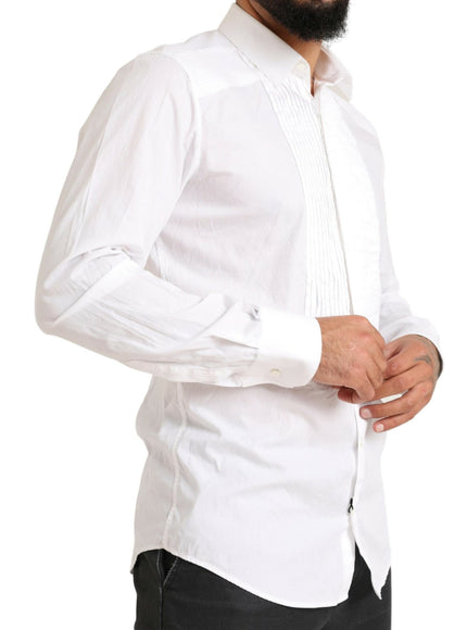 Dolce & Gabbana Elegant White Slim Fit Cotton Dress Shirt