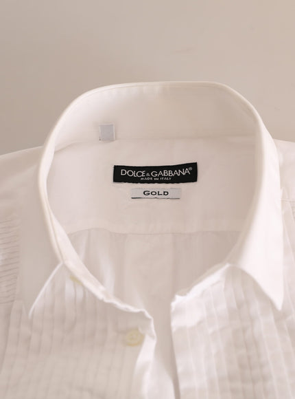 Dolce & Gabbana Elegant White Slim Fit Cotton Dress Shirt