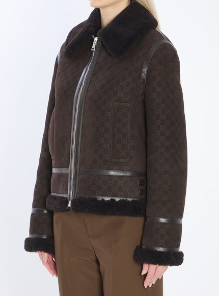 Gucci Suede Leather And Shearling Jacket