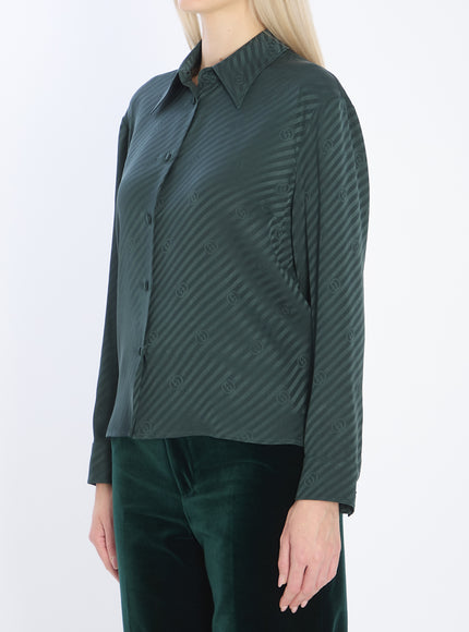 Gucci Gg Interlocking Jacquard Silk Shirt