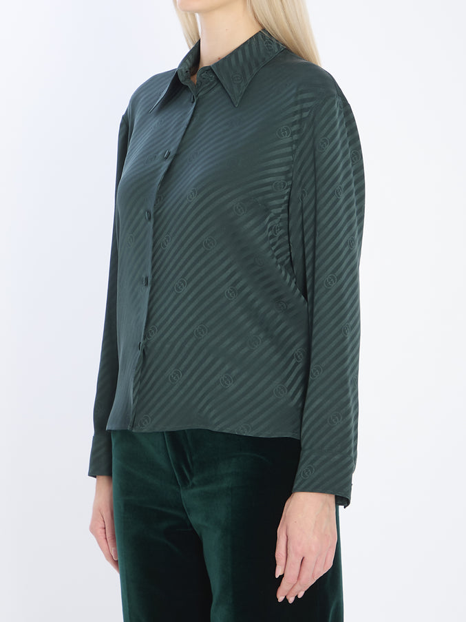 Gucci Gg Interlocking Jacquard Silk Shirt