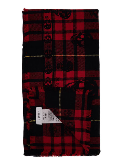 Alexander Mcqueen tartan wool skull scarf in