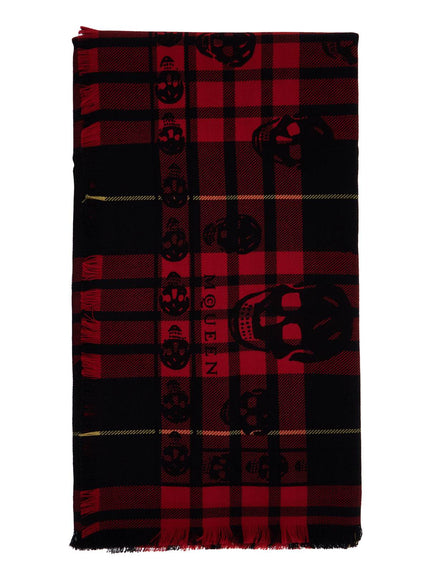 Alexander Mcqueen tartan wool skull scarf in