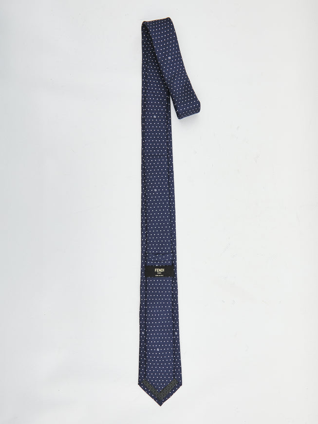 Fendi Blue Silk Tie