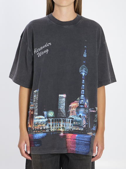 Alexander Wang T-shirt With Rhinestones Black