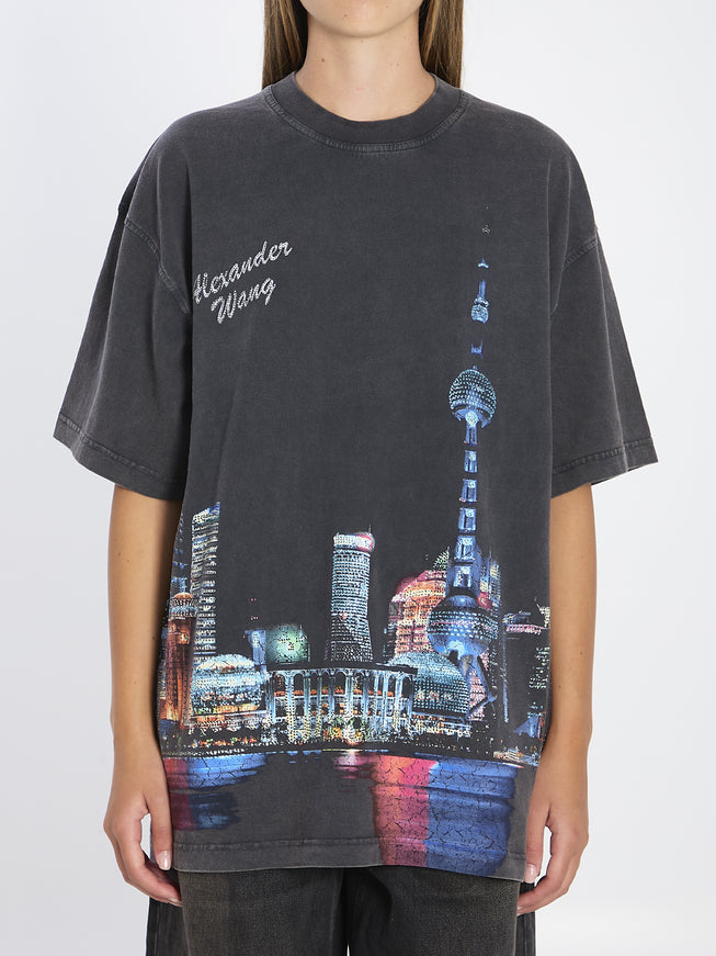 Alexander Wang T-shirt With Rhinestones Black
