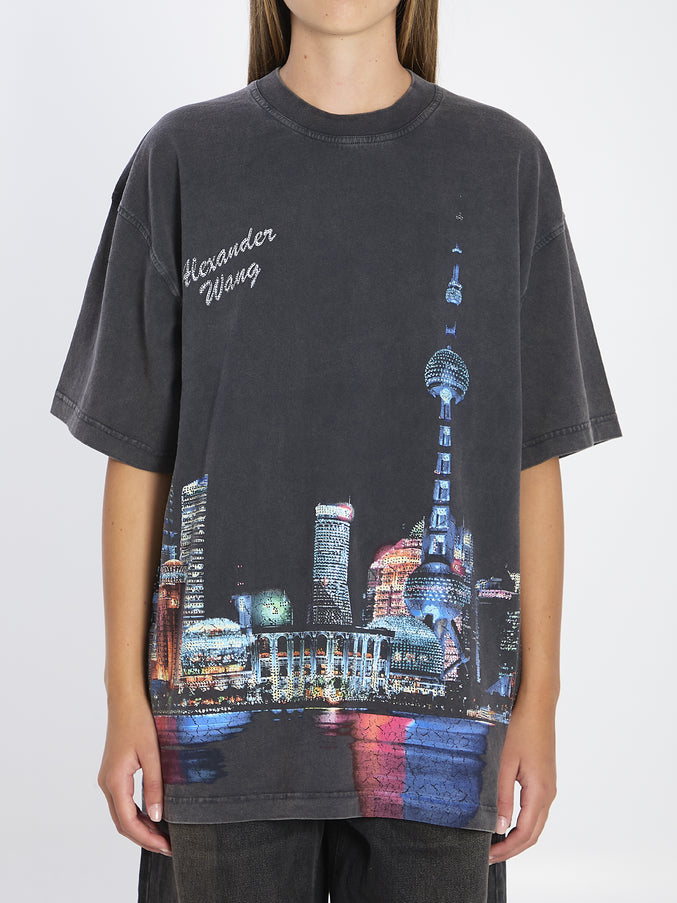 Alexander Wang T-shirt With Rhinestones Black