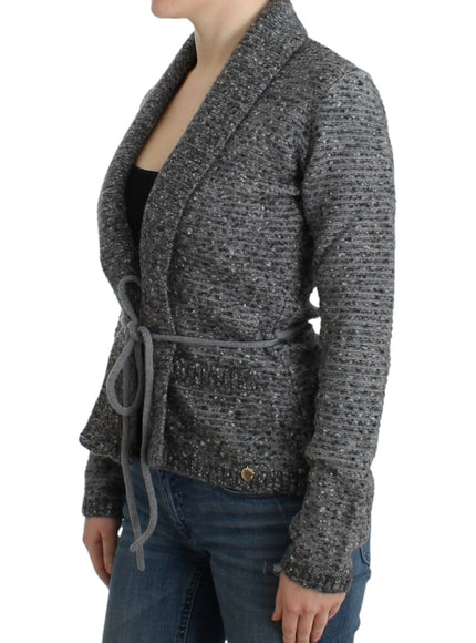 Cavalli Elegant Gray Wool Blend Cardigan