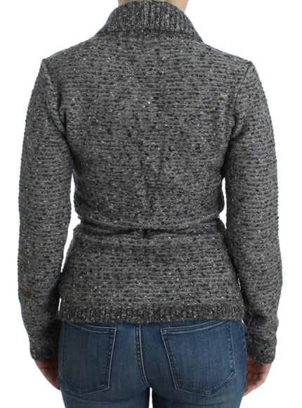 Cavalli Elegant Gray Wool Blend Cardigan