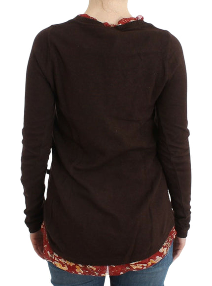 Cavalli Chic Crewneck Silk-Appliqué Sweater