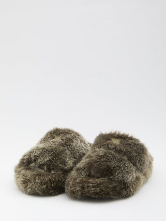 Celine Triomphe 05 Fur Shearling Slides