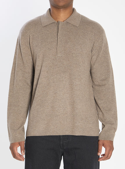 Lisa Yang Emil Polo Sweater Brown