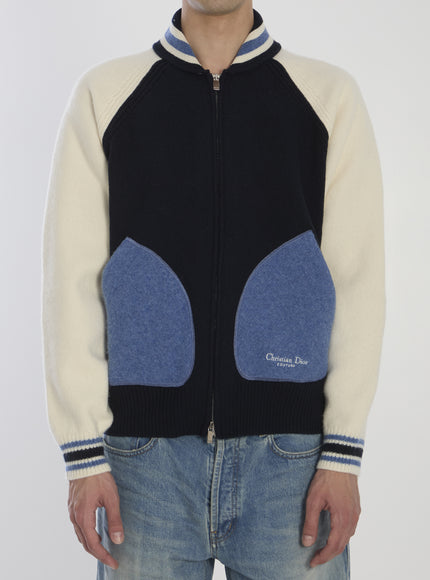 Dior Homme College-style Cardigan Blue