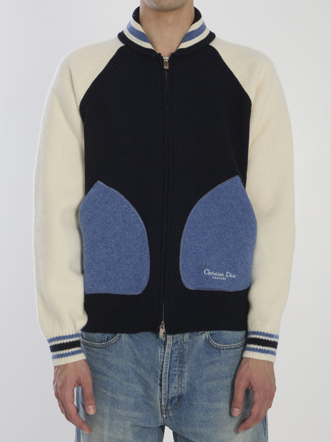 Dior Homme College-style Cardigan Blue