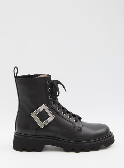 Roger Vivier Viv Rangers Combat Boots Black