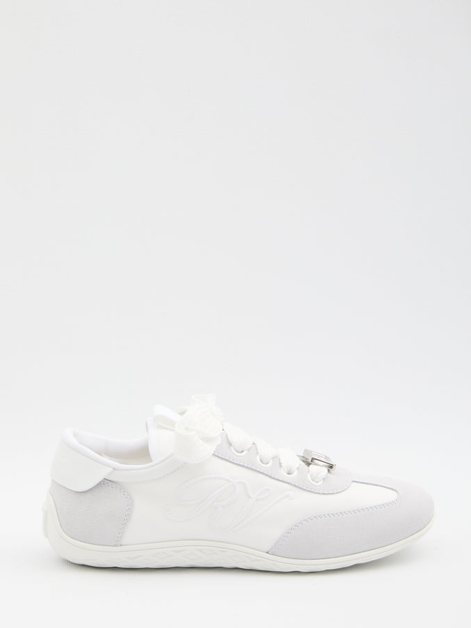Roger Vivier Viv' Low Sneakers In Suede White