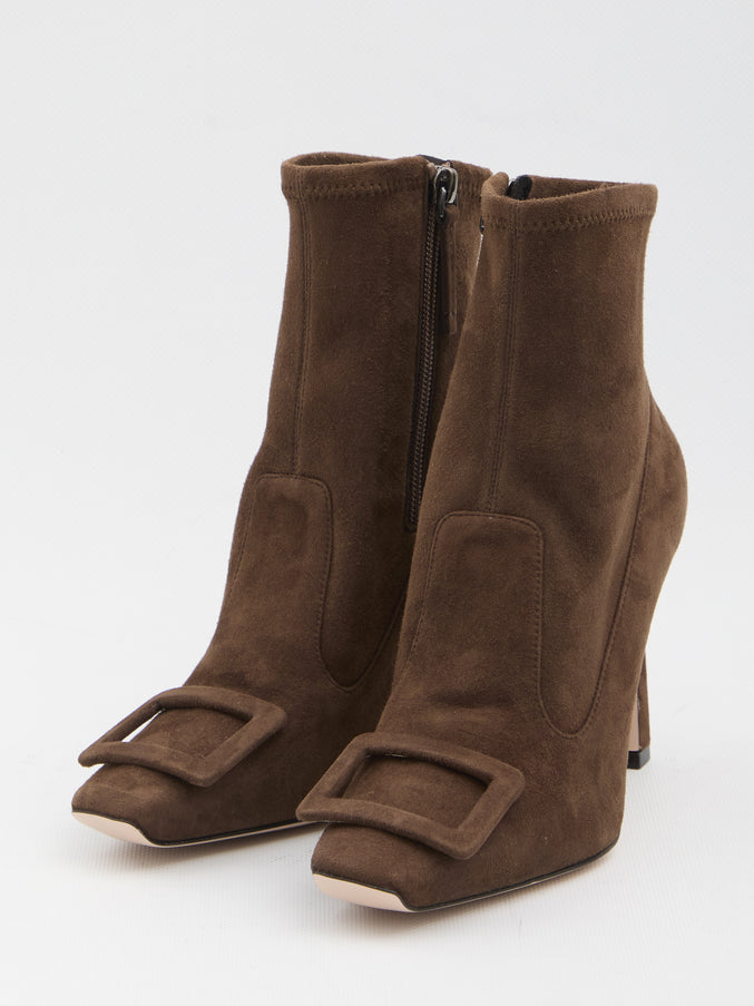 Roger Vivier Trompette Ankle Boots In Suede