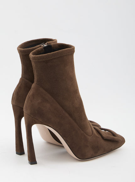 Roger Vivier Trompette Ankle Boots In Suede