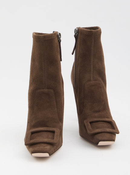Roger Vivier Trompette Ankle Boots In Suede
