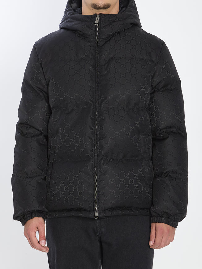 Gucci Gg Monogram Puffer Jacket Black