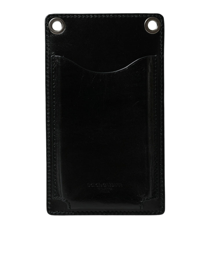 Dolce & Gabbana Leather Zip Logo Shoulder Strap Wallet