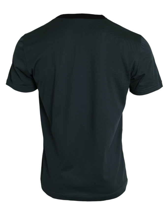 the back of a black polo shirt