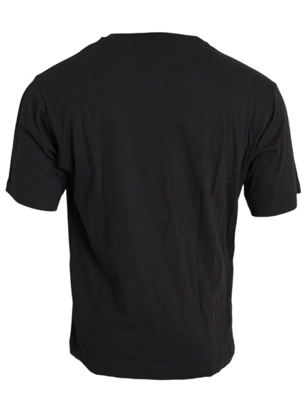 the back of a black t - shirt