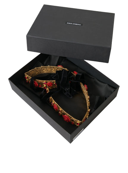 a black box with a red and gold headband in it