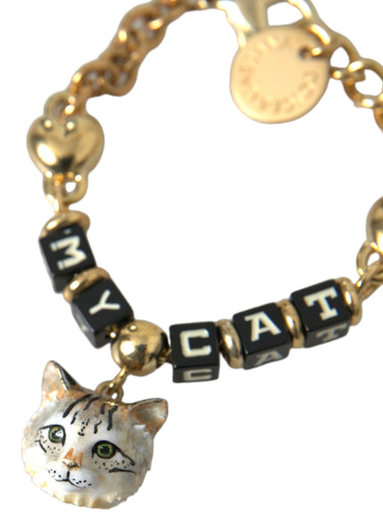 a bracelet with a cat charm on it