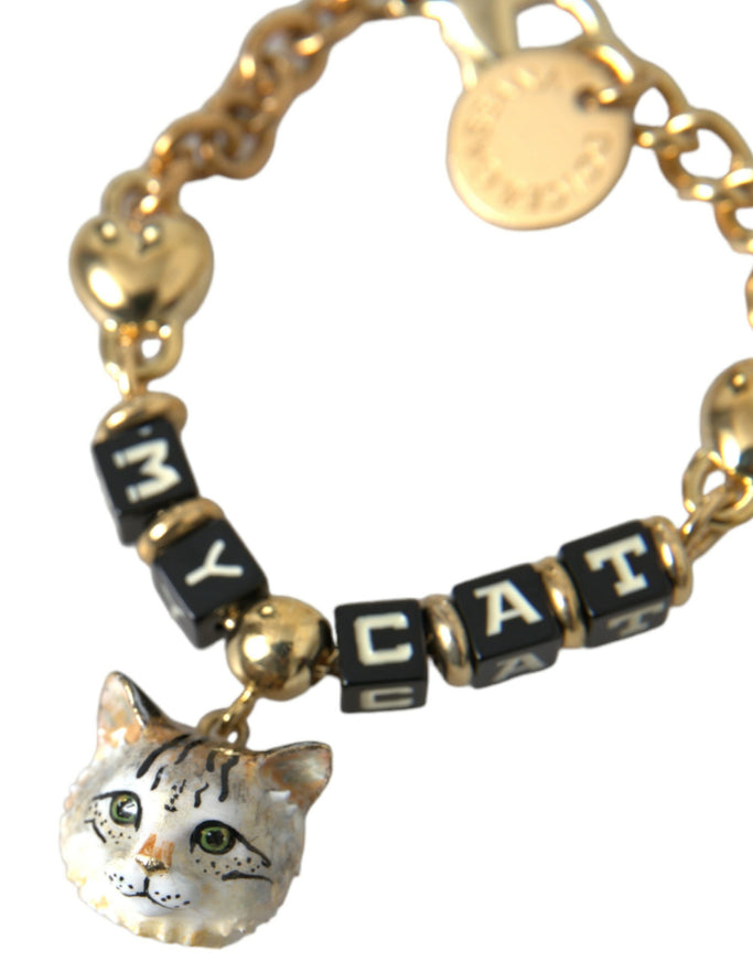 a bracelet with a cat charm on it