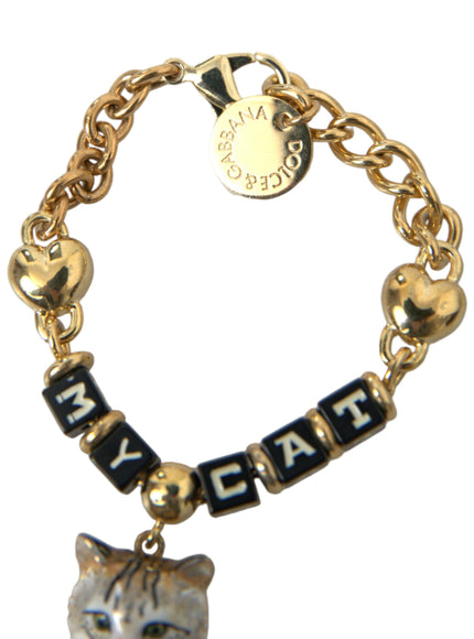 a bracelet with a cat charm on it