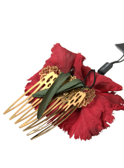 a close up of a hair comb with flowers on it