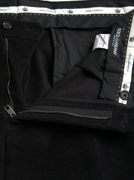 a close up of a pair of black pants