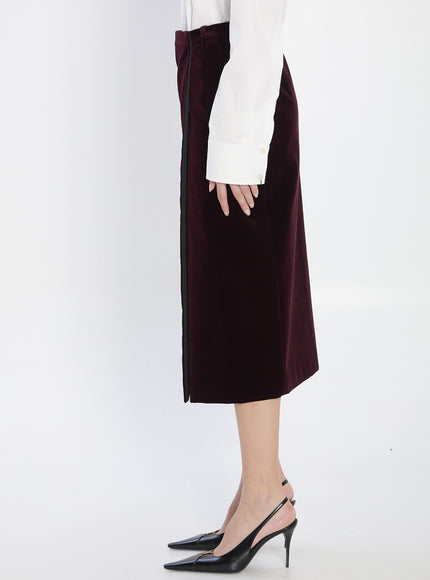Saint Laurent Wrap Skirt In Velvet